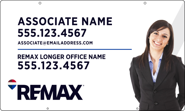 Reflective Hanging Associate Name w Cut Out Photo Sign Panel, 18h x 30w, 3mm Aluminum Composite